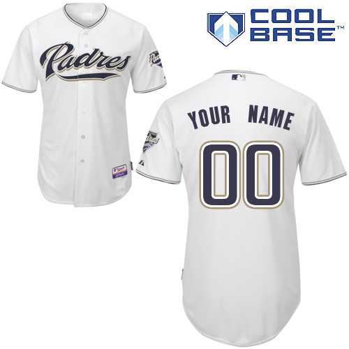 Mens Padres Customized White Cool Base MLB Jersey->customized mlb jersey->Custom Jersey